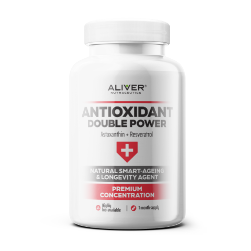 Antioxidant Double Power – astaxantină + resveratrol, 60 capsule