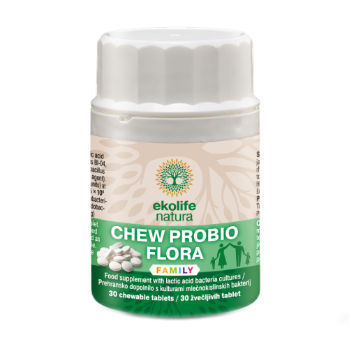 Probio Flora – complex cu culturi de bacterii lactice, 30 de compimate masticabile
