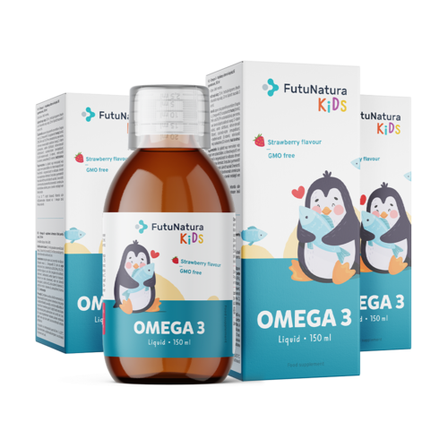 3x OMEGA 3 – Supliment alimentar lichid pentru copii, total 450 ml
