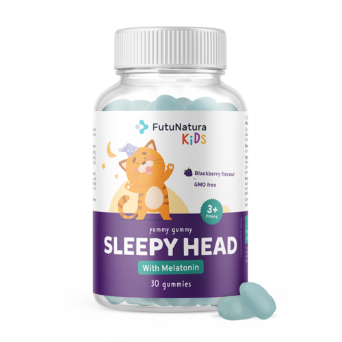 SLEEPY HEAD - Bomboane gumate pentru copii pentru somn, 30 de bomboane gumate