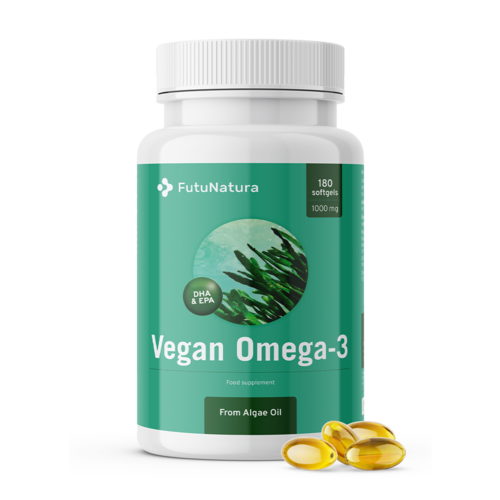 Omega-3 vegană din alge 1000 mg, 180 de capsule moi