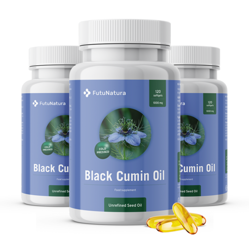 Ulei de chimen negru 1000 mg, total 360 de capsule moi