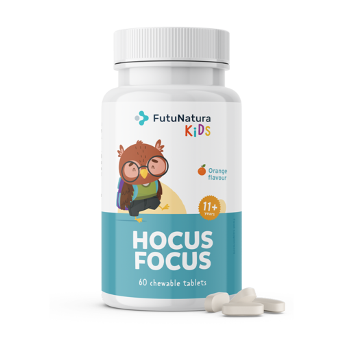 HOCUS FOCUS pentru copii - concentrare și învățare,  60 de comprimate masticabile