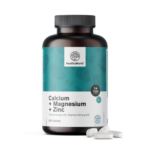 Calcium + magnesium + zinc în comprimate