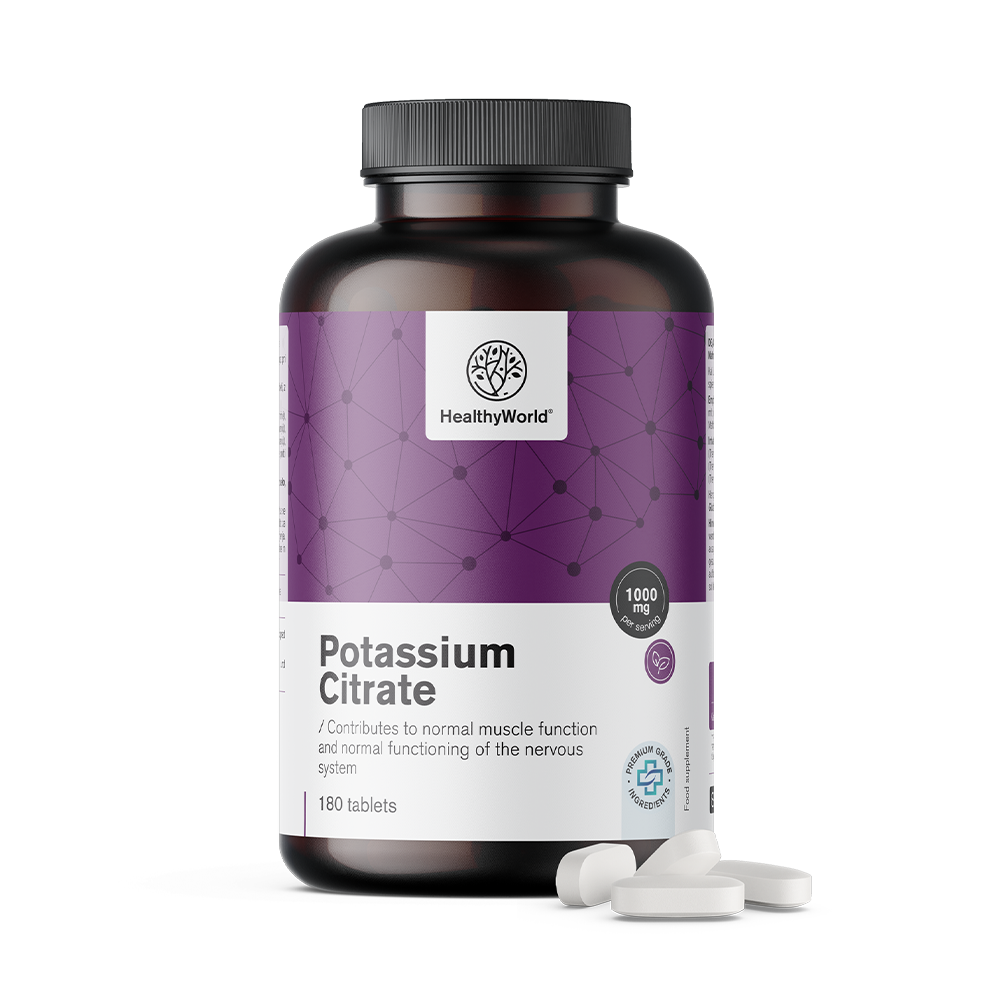 Citratul de potasiu 1000 mg în comprimate.