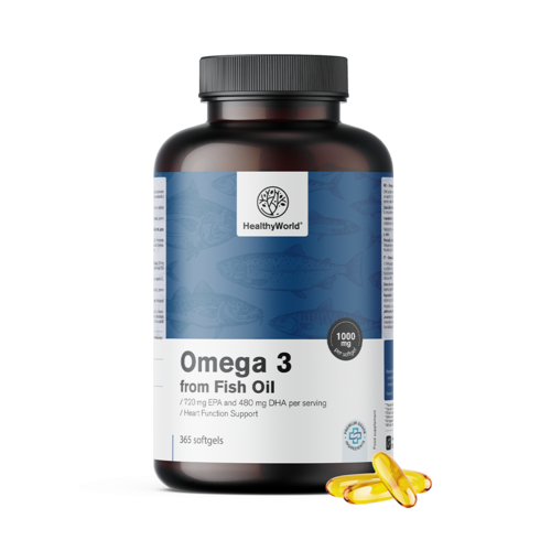 Omega-3 1000 mg – din ulei de pește, 365 de capsule moi