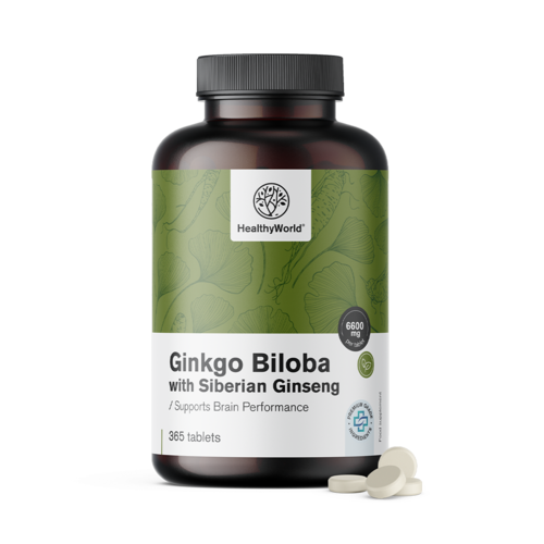 Ginkgo biloba cu ginseng siberian 6600 mg, 365 de comprimate
