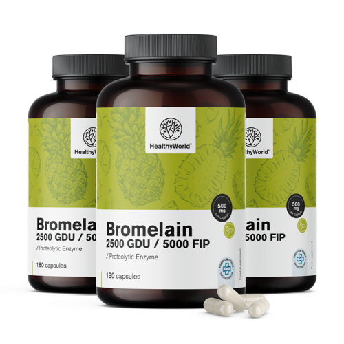3x Bromelaina 500 mg, total 540 de capsule
