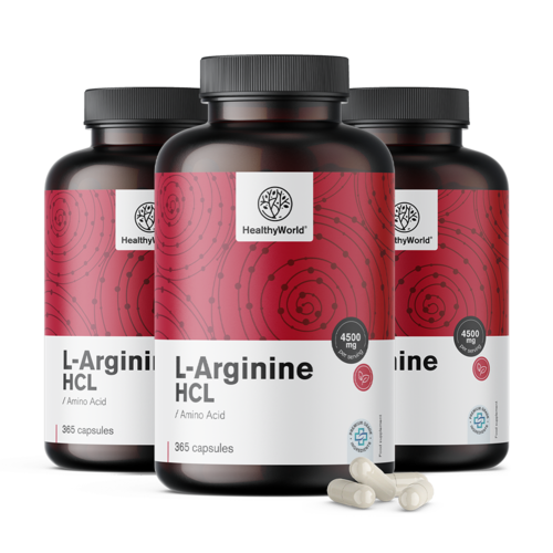 3x L-arginina HCL 4500 mg, total 1095 de capsule