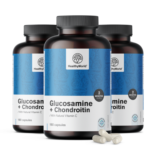 3x Glucozamină + condroitină, total 540 de capsule