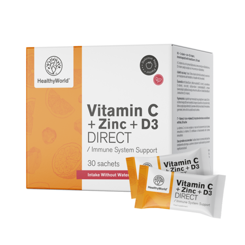 Vitamina C 500 + Zinc + D3 DIRECT cu aromă de mere