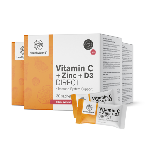3x Vitamina C 500 + Zinc + D3 DIRECT, total 90 de pliculețe