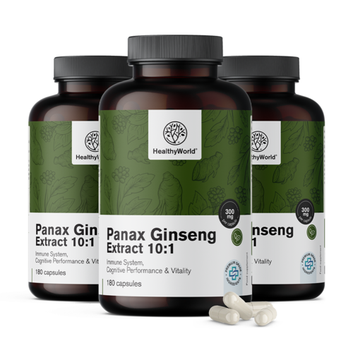 3x Panax Ginseng 300 mg - extract de ginseng 10:1, total 540 de capsule