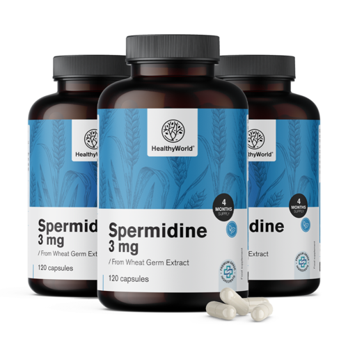 3x Spermidină 3 mg - din extract de germeni de grâu, total 360 de capsule