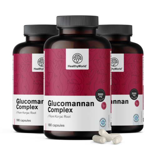 3x Complex glucomanan 3000 mg, total 540 de capsule