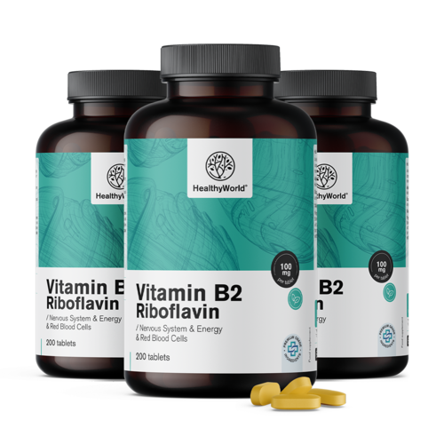 3x Vitamina B2 - riboflavina 100 mg, total 600 de comprimate