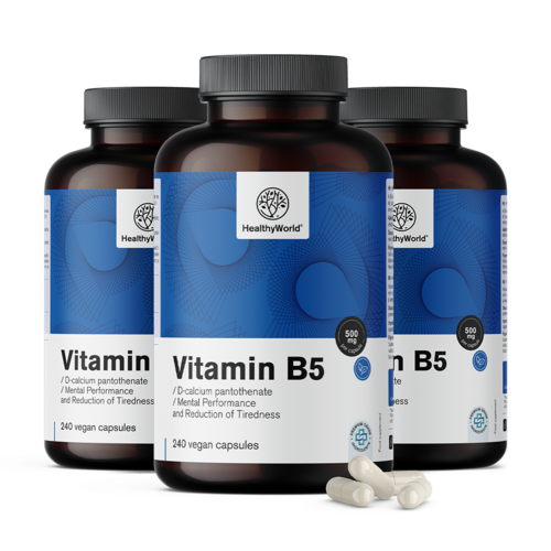 3x Vitamina B5 500 mg, total 720 de capsule
