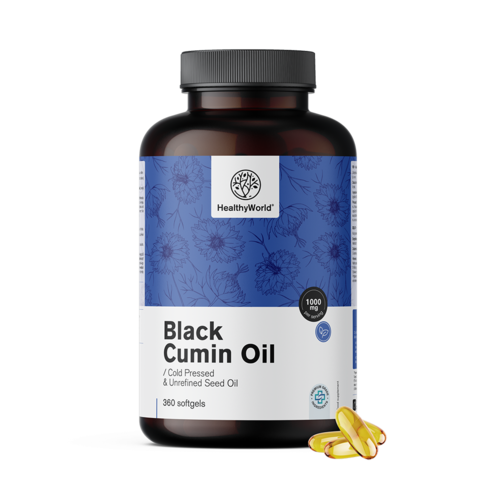 Ulei de chimen negru 1000 mg, 360 de capsule moi