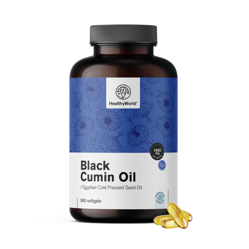 Ulei de chimen negru 1000 mg, 360 de capsule moi
