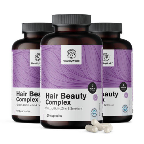 3x Hair Beauty Complex - Vitamine și minerale pentru păr, total 360 de capsule