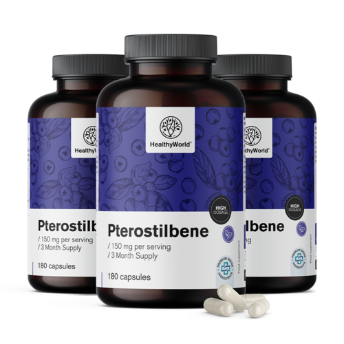 3x Pterostilben 150 mg, total 540 de capsule