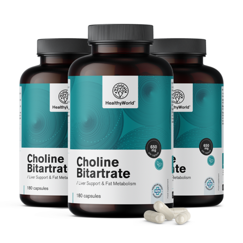 3x Colină bitartrat 650 mg, total 540 de capsule