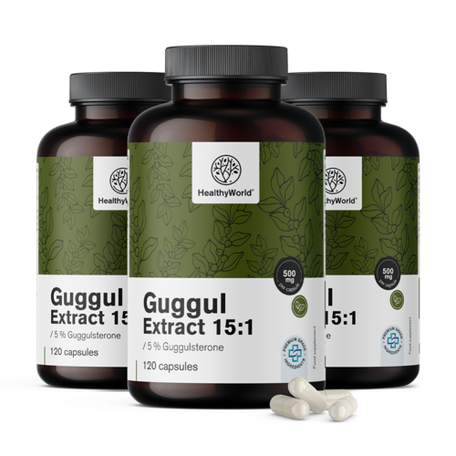 3x Guggul 500 mg - extract 15:1, total 360 de capsule