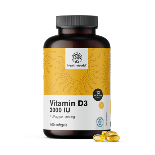 Vitamina D3 2000 UI, 400 de capsule moi