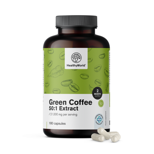 Cafea verde 21.000 mg - extract 50:1, 180 de capsule