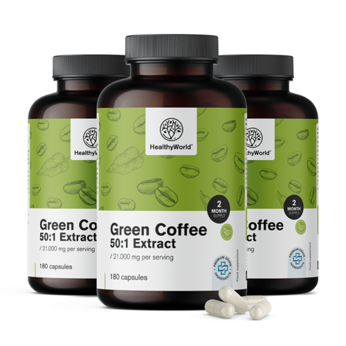 3x Cafea verde 21.000 mg - extract 50:1, total 540 de capsule
