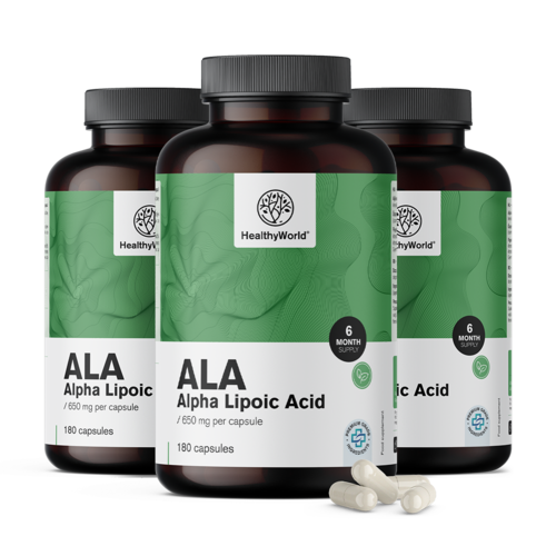 3x ALA – acid alfa lipoic 650 mg, total 540 de capsule