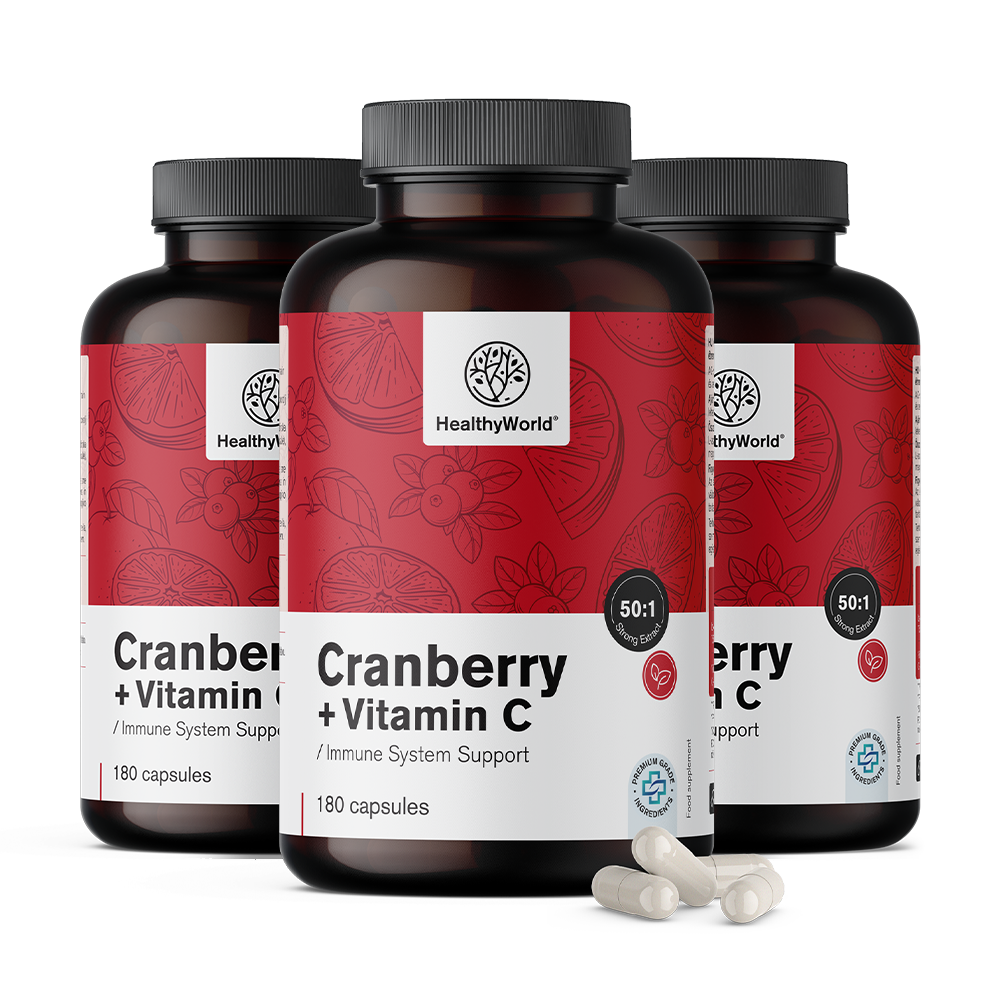 3x Extract de merișoare cu vitamina C Extract de merișoare cu vitamina C