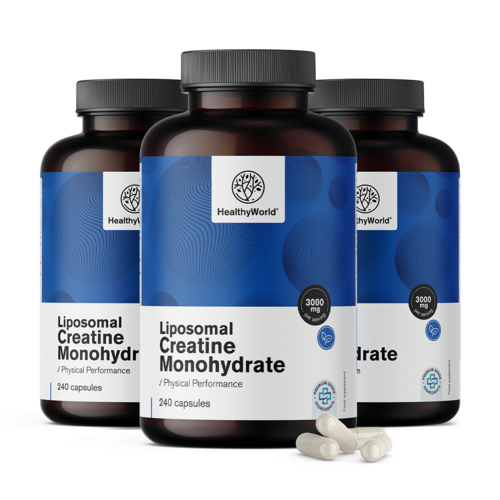 3x Creatină monohidrată lipozomală 3000 mg, total 720 de capsule