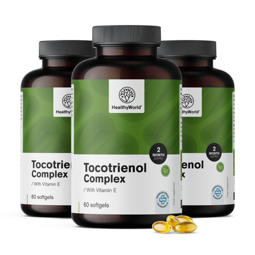 3x Complex de tocotrienoli cu vitamina E, total 180 de capsule moi