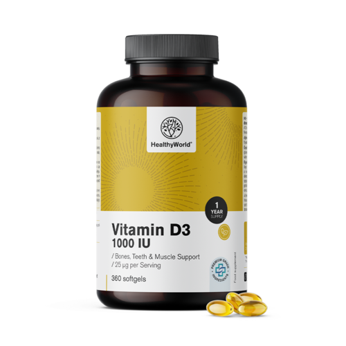Vitamina D3 1000 UI, 360 de capsule moi