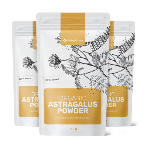 3x BIO Astragalus pulbere, total 750 g