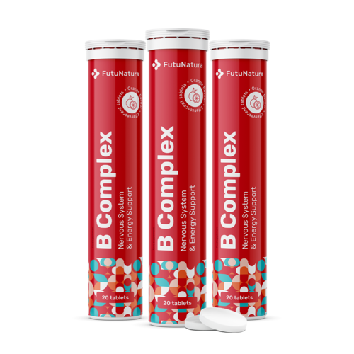 3x Complex vitamine B – comprimate efervescente, total 60 de comprimate efervescente