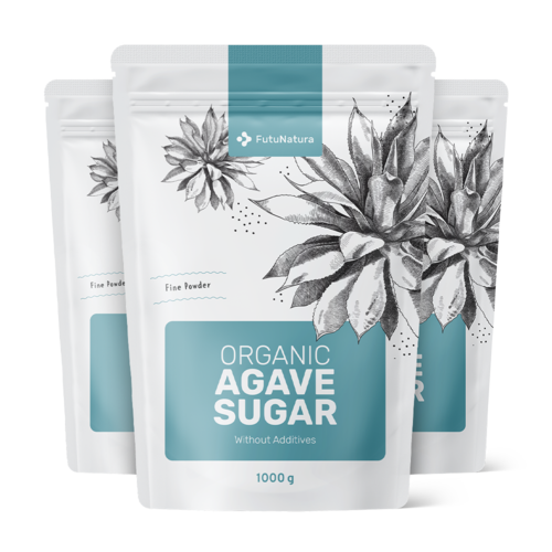 3x BIO Zahăr de agave pulbere, total 3000 g