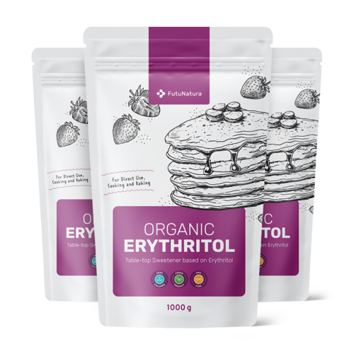 3x BIO Eritritol, îndulcitor natural, total 3000 g