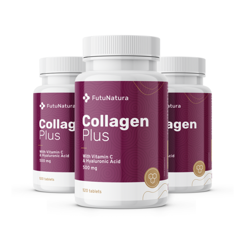 3x Colagen + vitamina C + acid hialuronic, total 360 de comprimate