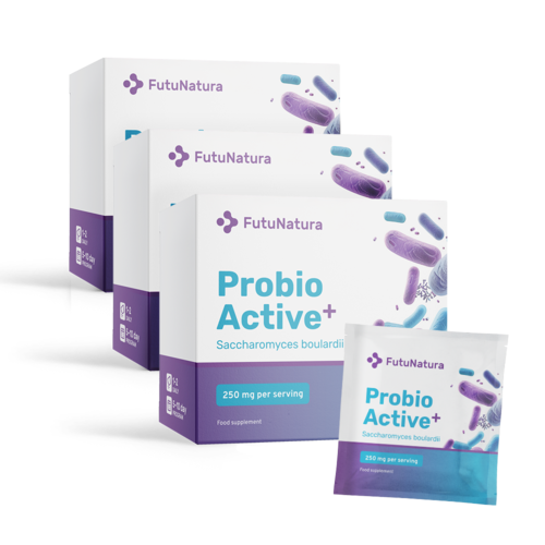 3x Probio Active PLUS - Saccharomyces boulardii 250 mg, total 30 plicuri