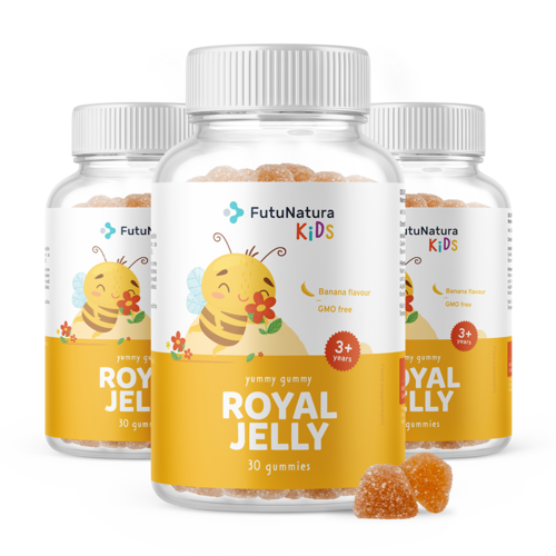 3x ROYAL JELLY  – bomboane gumate pentru copii cu lăptișor de matcă, total 90 de bomboane gumate