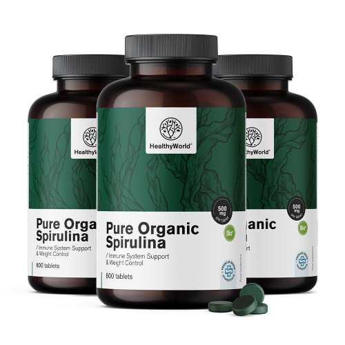 3x BIO Spirulina 500 mg, total 1800 de comprimate