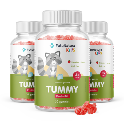 3x TUMMY - Bomboane gumate pentru copii pentru digestie, total 90 de bomboane gumate