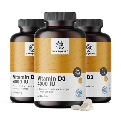 3x Vitamina D3 4000 UI, total 1200 de comprimate
