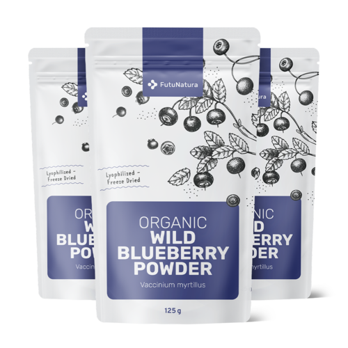 3x BIO Afine sălbatice pulbere, total 375 g
