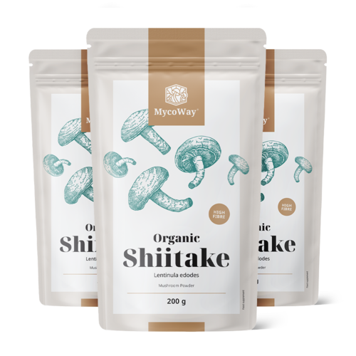 3x BIO Shiitake pulbere, total 600 g