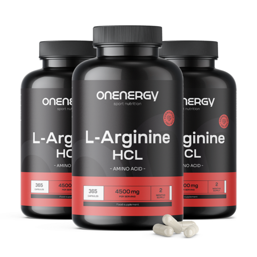 3x L-arginină HCL 4500 mg, total 1095 de capsule