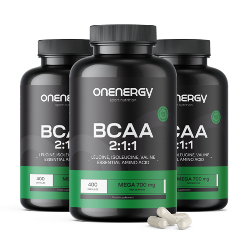 3x BCAA 2:1:1 Mega 700 mg, total 1200 de capsule