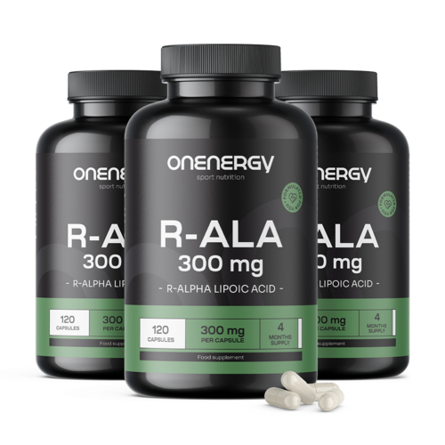 3x R-ALA - Acid R-alfa lipoic 300 mg, total 360 de capsule
